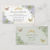 セージグリーンパープルフローラクインセアニラ披露宴 エンクロージャーカード (正面/裏面)