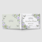 セージグリーンパープルフローラ蝶キンセアニラ ゲストブック (全面)