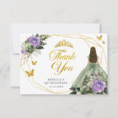 セージグリーンパープルプリンセスキンセアニラ サンキューカード (正面)
