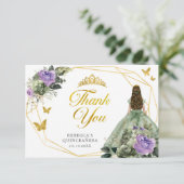 セージグリーンパープルプリンセスキンセアニラ サンキューカード (スタンド正面)