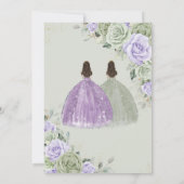 セージグリーンパープルラベンダーフローラツインキンセアニラ 招待状 (裏面)