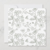 セージグリーンビクトリアンフローラエレガントベビーイン開花 招待状 (裏面)