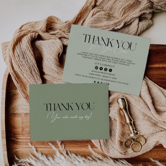 セージグリーンビジネスサンキューカード サンキューカード