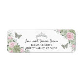 セージグリーンピンクフローラキンセアニェラ差出人住所 ラベル (正面)