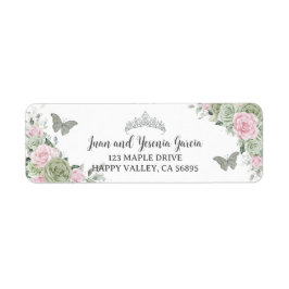 セージグリーンピンクフローラキンセアニェラ差出人住所 ラベル