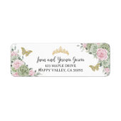 セージグリーンピンクフローラキンセアニェラ差出人住所 ラベル (正面)