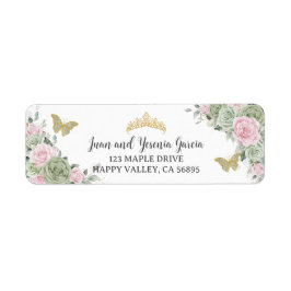 セージグリーンピンクフローラキンセアニェラ差出人住所 ラベル