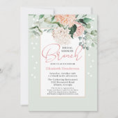 セージグリーンピンクフローラブライダルシャワーブランチ 招待状 (正面)