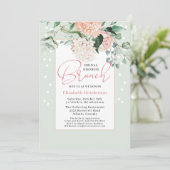 セージグリーンピンクフローラブライダルシャワーブランチ 招待状 (スタンド正面)