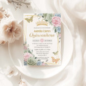 セージグリーンピンクブルーフローラバタフライキンセアニラ 招待状