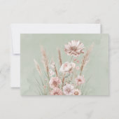 セージグリーンピンク牡丹の結婚式・Save The Dateカード サンキューカード (裏面)