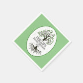 セージグリーンファミリーツリーファミリー懇親会 スタンダードカクテルナプキン (角)