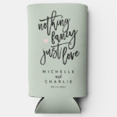 セージグリーンファンシーNothing Just Love スリム缶クーラー (正面)