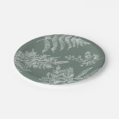 セージグリーンファーンリーフボ結婚タニカル紙プレート ペーパープレート (アングル)