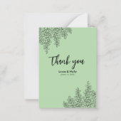 セージグリーンファーン結婚葉の感謝 ノートカード (正面)