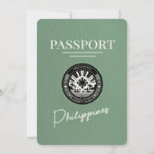 セージグリーンフィリピンパスポート結婚式招待状 招待状 (裏面)