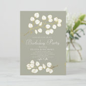 セージグリーンフェイク金ゴールドグリーナリーユーカリ 招待状 (スタンド正面)