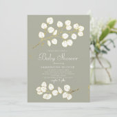 セージグリーンフェイク金ゴールドグリーナリーユーカリ 招待状 (スタンド正面)