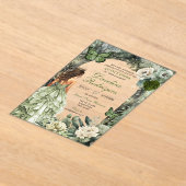 セージグリーンフォレお洒落ストキンセアニェラ アクリル招待状 (レイダウン)