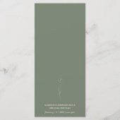 セージグリーンフラワーアート結婚ズ メニュー (裏面)