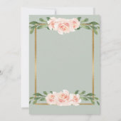 セージグリーンフラワーウォーターカラーロマンチックウェディング 招待状 (裏面)