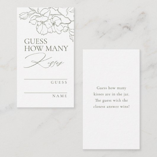 セージグリーンフローラはゲームの数を推測するキス エンクロージャーカード (正面/裏面)