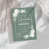 セージグリーンフローラアーチアンドバタフライクインセアニラ 招待状