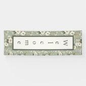 セージグリーンフローラウェルカムバナー 横断幕 (横)