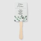 セージグリーンフローラウォーター結婚カラー ハンドファン (正面)