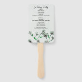 セージグリーンフローラウォーター結婚カラー ハンドファン (裏面)