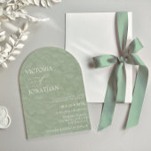 セージグリーンフローラエレガントな結婚式 招待状