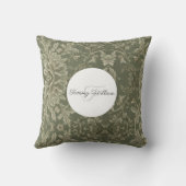 セージグリーンフローラエレガント クッション (裏面)