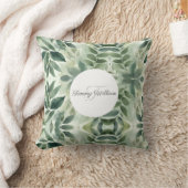 セージグリーンフローラエレガント クッション (ブランケット)