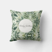 セージグリーンフローラエレガント クッション (裏面)