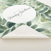 セージグリーンフローラエレガント シェルパブランケット (3/4)