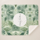 セージグリーンフローラエレガント シェルパブランケット (正面(横))