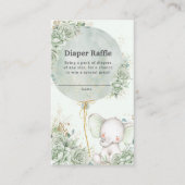 セージグリーンフローラエレファントおむつラッフルニュートラル エンクロージャーカード (正面)
