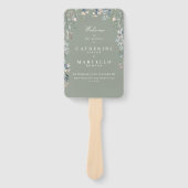 セージグリーンフローラカスケード結婚式 プログラム ハンドファン (正面)