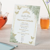 セージグリーンフローラキンセアニェラバーカクテルメニュー 台座サイン (インサイチュ)