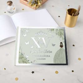 セージグリーンフローラキンセアニラクインズ15 XVシルバー ゲストブック