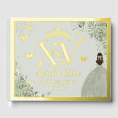 セージグリーンフローラキンセアニラクリン15 XV金ゴールド ゲストブック (正面)