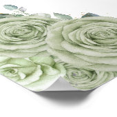 セージグリーンフローラキンセアニラジオメトリックウェルカム ポスター (角)