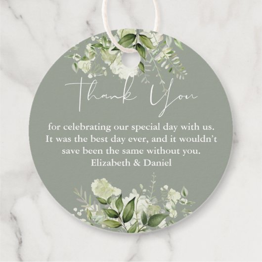 セージグリーンフローラグリーンありがとうござ結婚う フェイバータグ (裏面)
