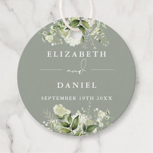 セージグリーンフローラグリーンありがとうござ結婚う フェイバータグ (正面)