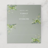 セージグリーンフローラグリーンリーエレガントな結婚式 プレイスカード (外部開封)