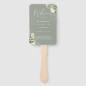 セージグリーンフローラグリーン結婚式 プログラム ハンドファン (正面)
