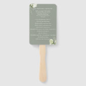 セージグリーンフローラグリーン結婚式 プログラム ハンドファン (裏面)