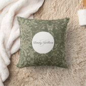 セージグリーンフローラシェラエレガントパブランケット クッション (ブランケット)