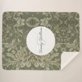 セージグリーンフローラシェラエレガントパブランケット シェルパブランケット (正面(横))