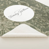 セージグリーンフローラシェラエレガントパブランケット シェルパブランケット (3/4)